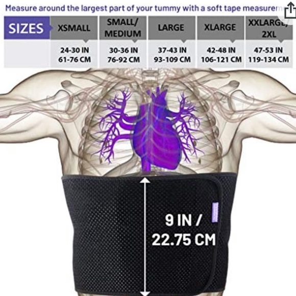 Abdominal Binder XS/S Unisex Black - Picture 3 of 5